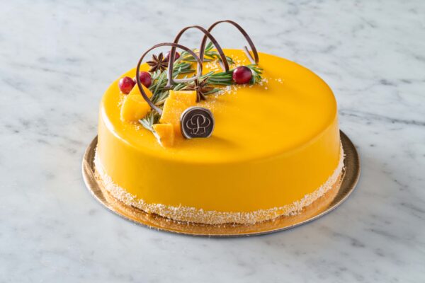 Holiday Mango Mousse Cake Round